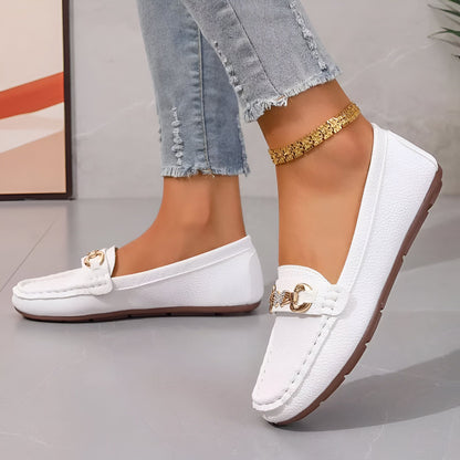 Luxora Mocassins Femme Chaîne & Strass Élégants