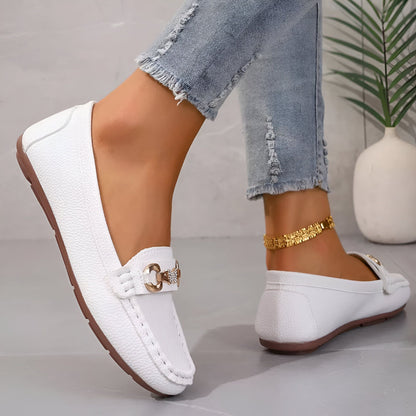 Luxora Mocassins Femme Chaîne & Strass Élégants
