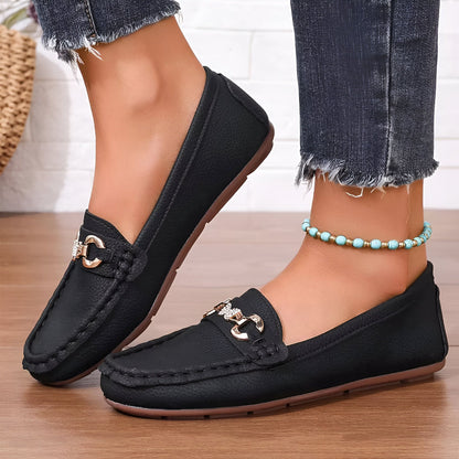 Luxora Mocassins Femme Chaîne & Strass Élégants