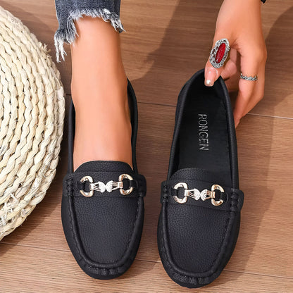 Luxora Mocassins Femme Chaîne & Strass Élégants