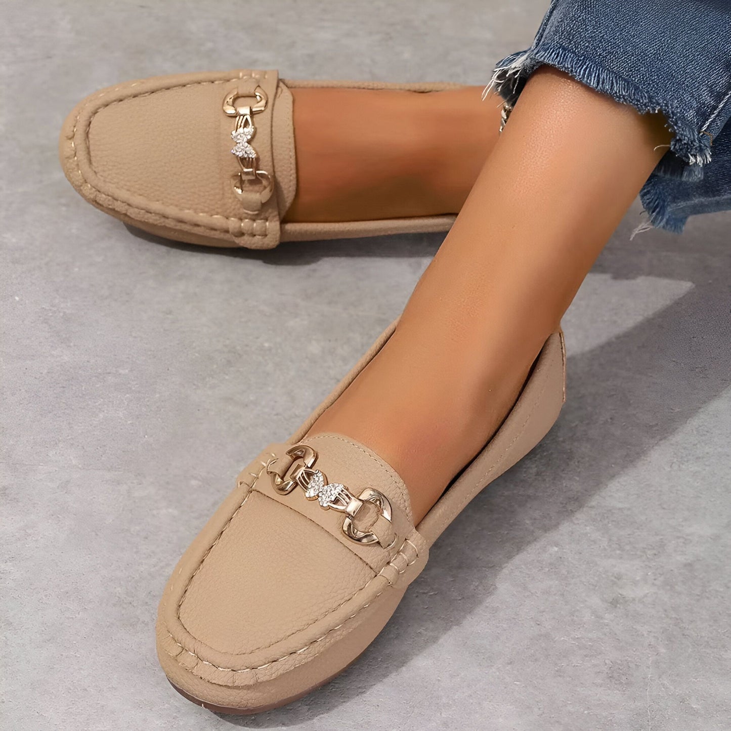Luxora Mocassins Femme Chaîne & Strass Élégants