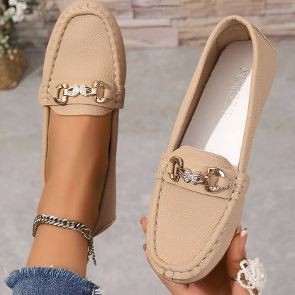 Luxora Mocassins Femme Chaîne & Strass Élégants