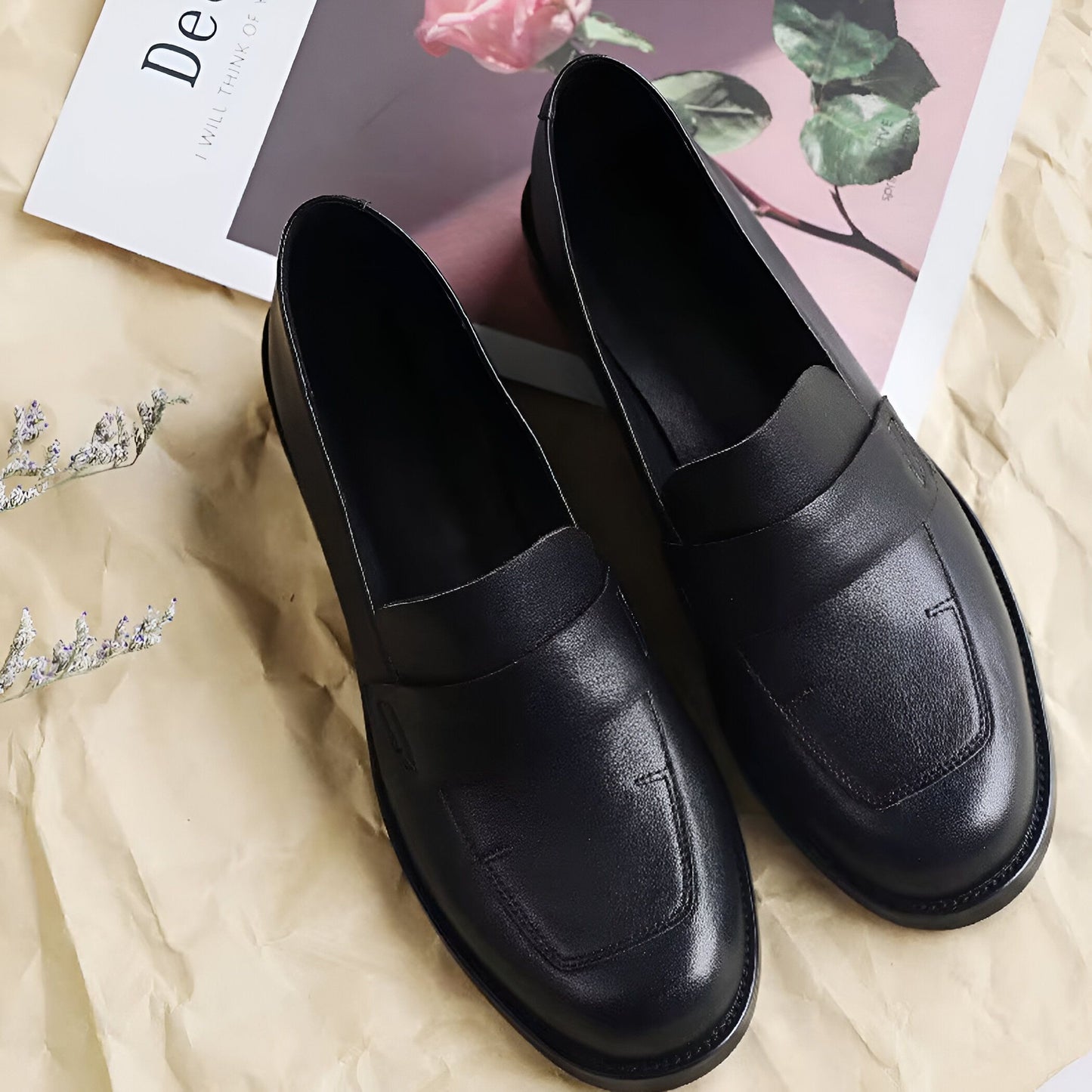 LuxeWave Mocassins Femme Cuir Véritable Élégants