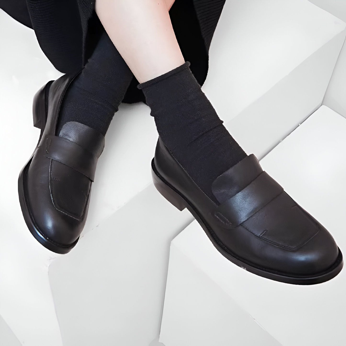 LuxeWave Mocassins Femme Cuir Véritable Élégants