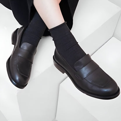 LuxeWave Mocassins Femme Cuir Véritable Élégants