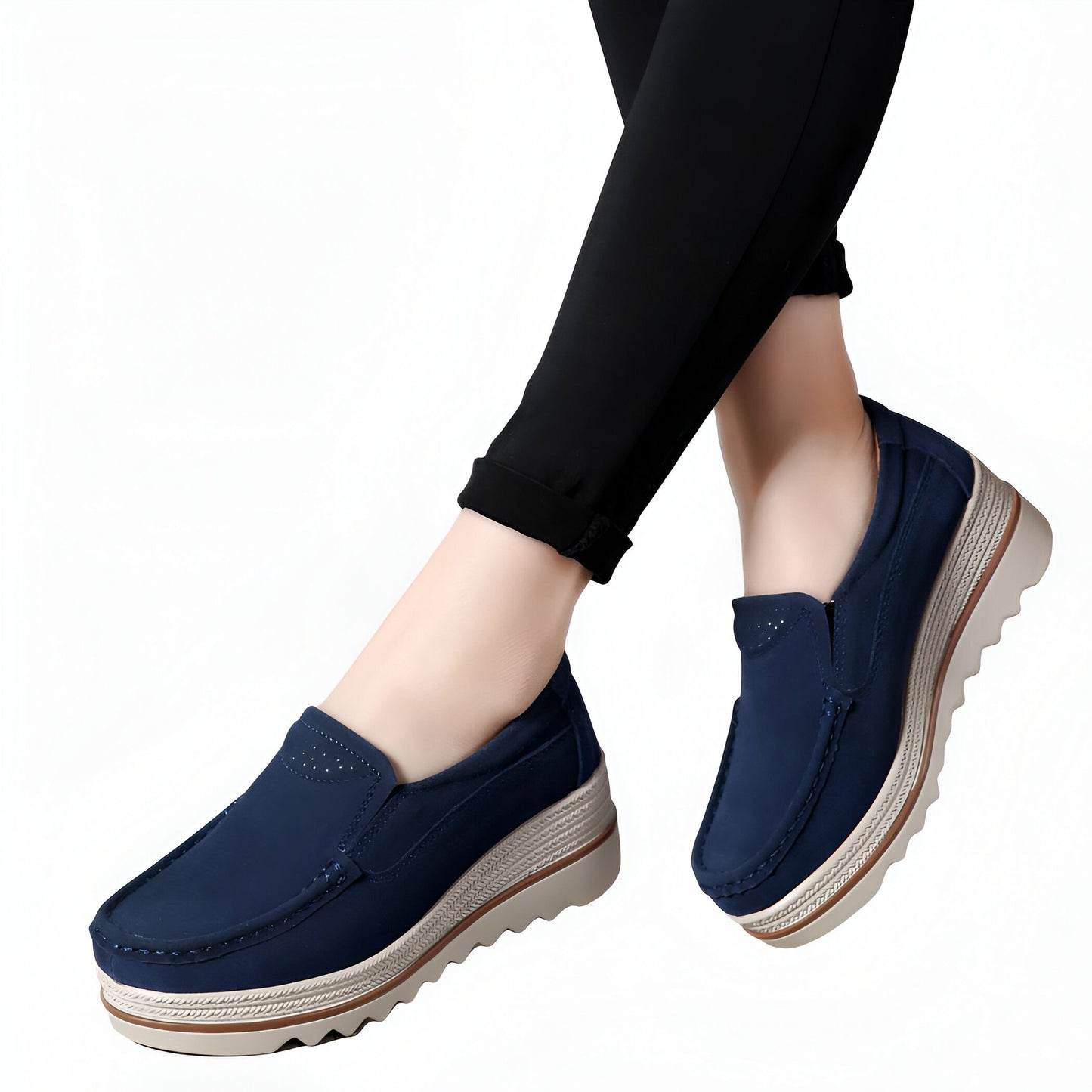 Mocassins Femme Compensés Confortables Style Polyvalent