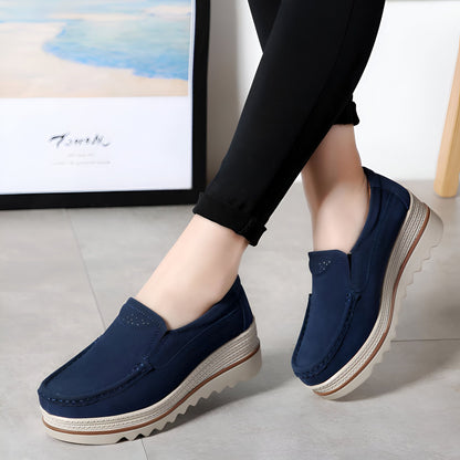 Mocassins Femme Compensés Confortables Style Polyvalent