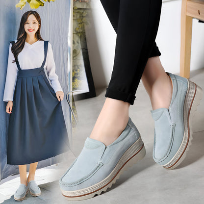 Mocassins Femme Compensés Confortables Style Polyvalent
