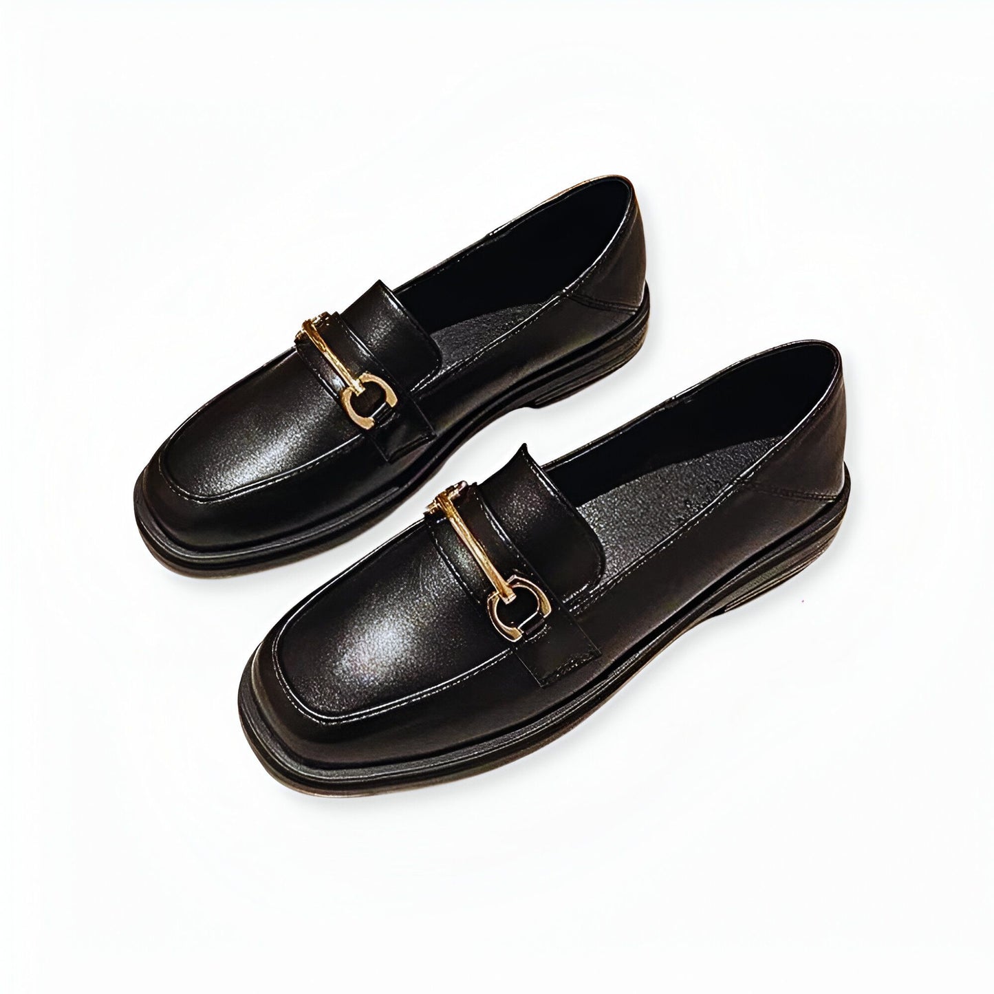 Luna Mocassins Femme Confortables Bout Rond Talon Carré