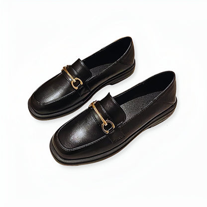 Luna Mocassins Femme Confortables Bout Rond Talon Carré