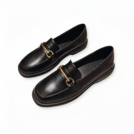 Luna Mocassins Femme Confortables Bout Rond Talon Carré