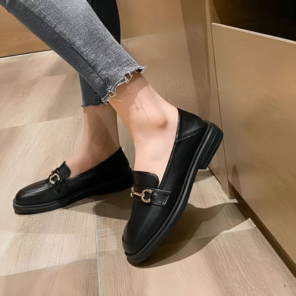 Luna Mocassins Femme Confortables Bout Rond Talon Carré