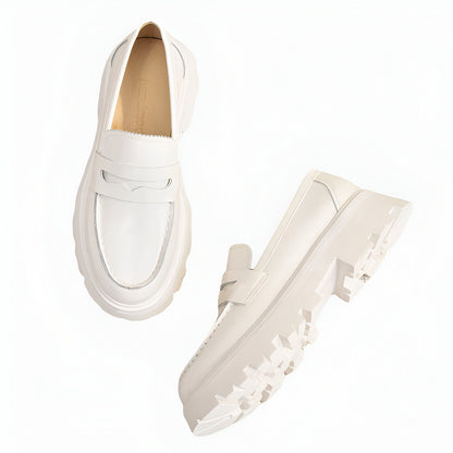 Mocassins Cuir Synthétique Femme Semelle Épaisse Confort
