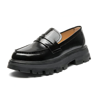 Mocassins Cuir Synthétique Femme Semelle Épaisse Confort