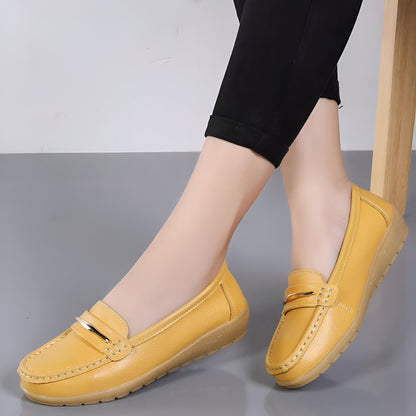 Mocassins Femme Confort Cuir Végan Barrette Métallique®