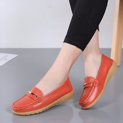 Mocassins Femme Confort Cuir Végan Barrette Métallique®