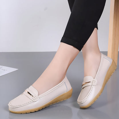 Mocassins Femme Confort Cuir Végan Barrette Métallique®