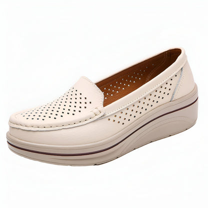 Nova Mocassins Femme Respirants Cuir Végan Perforé