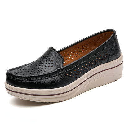 Nova Mocassins Femme Respirants Cuir Végan Perforé