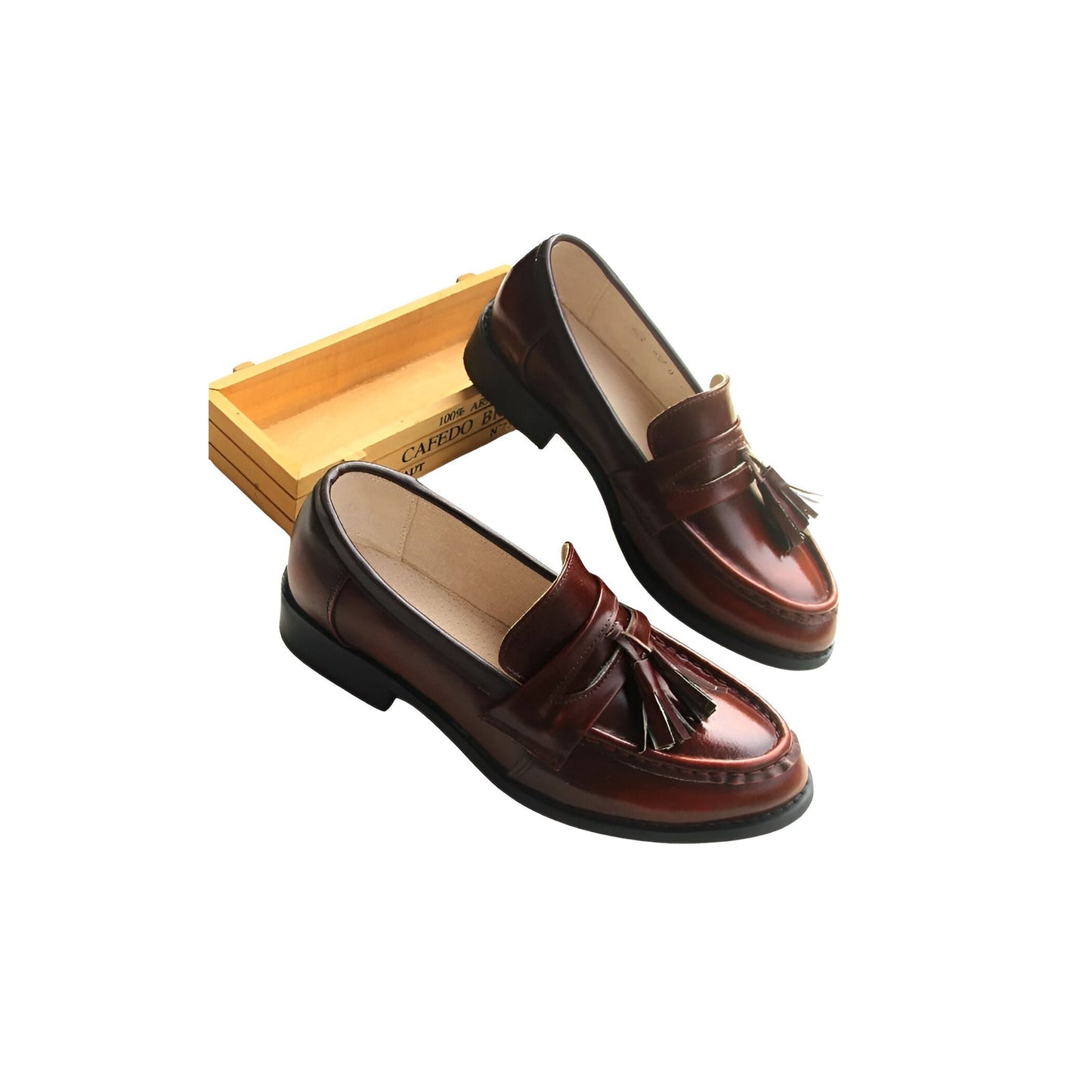 Noblesse Mocassins femme cuir à glands, talon carré