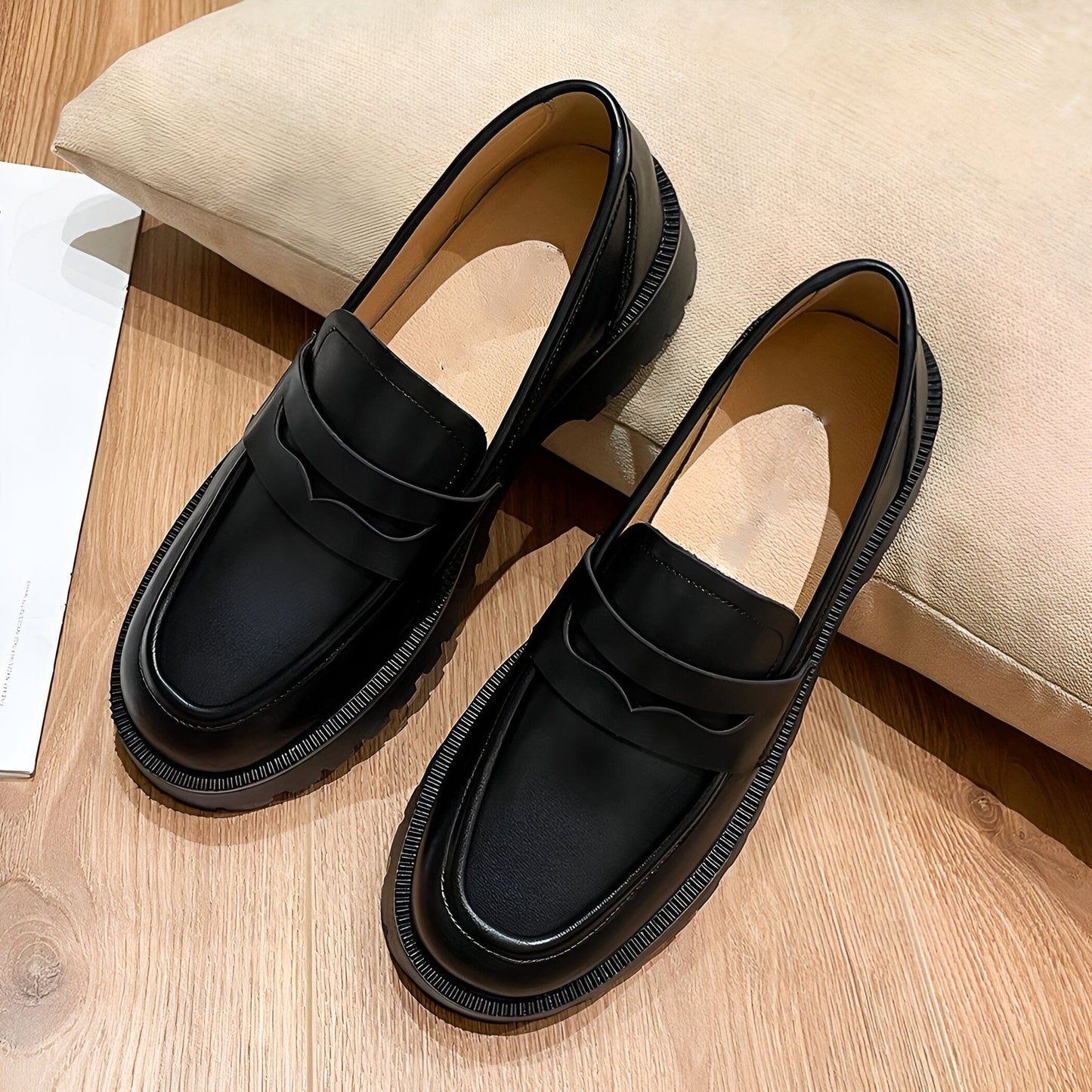 VivaMoc Mocassins Femme Cuir Végan Plateforme