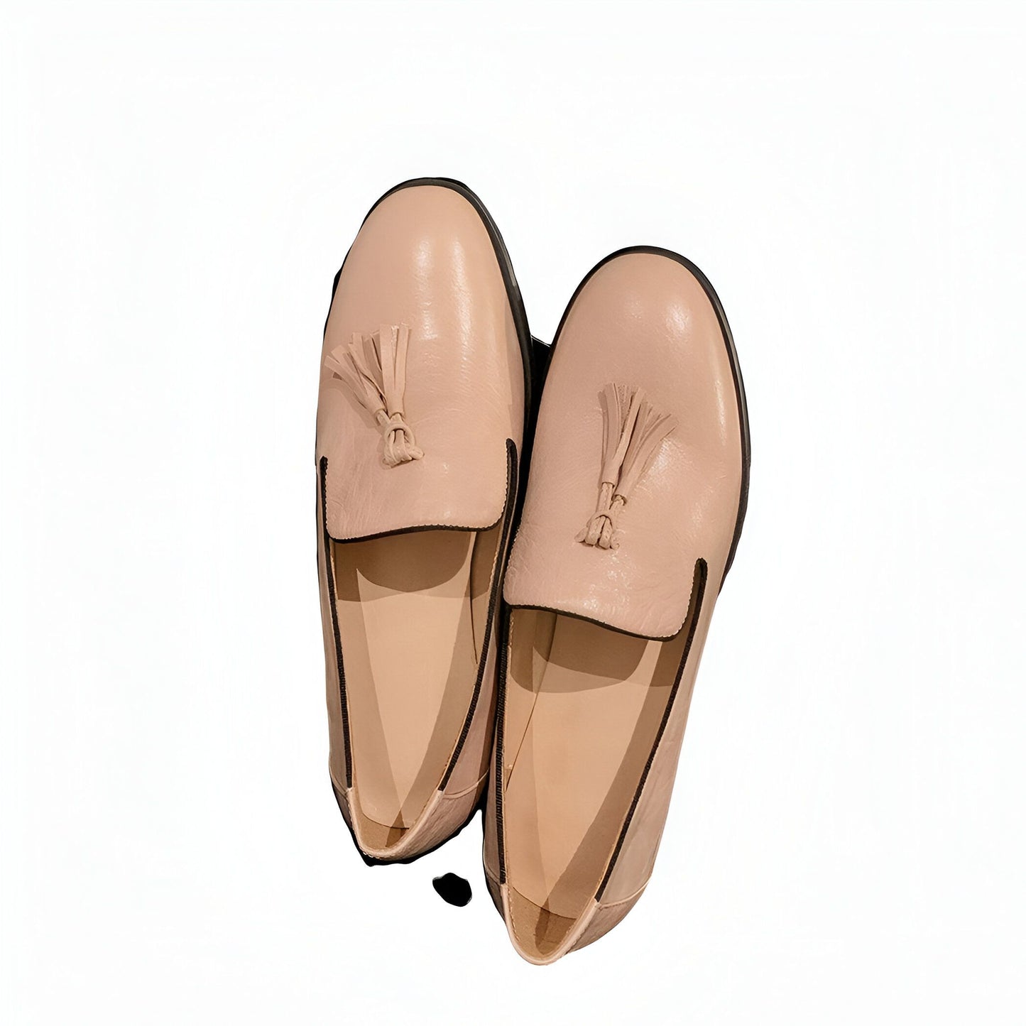 Lux Mocassins Cuir Véritable Femme Glands Bout Rond