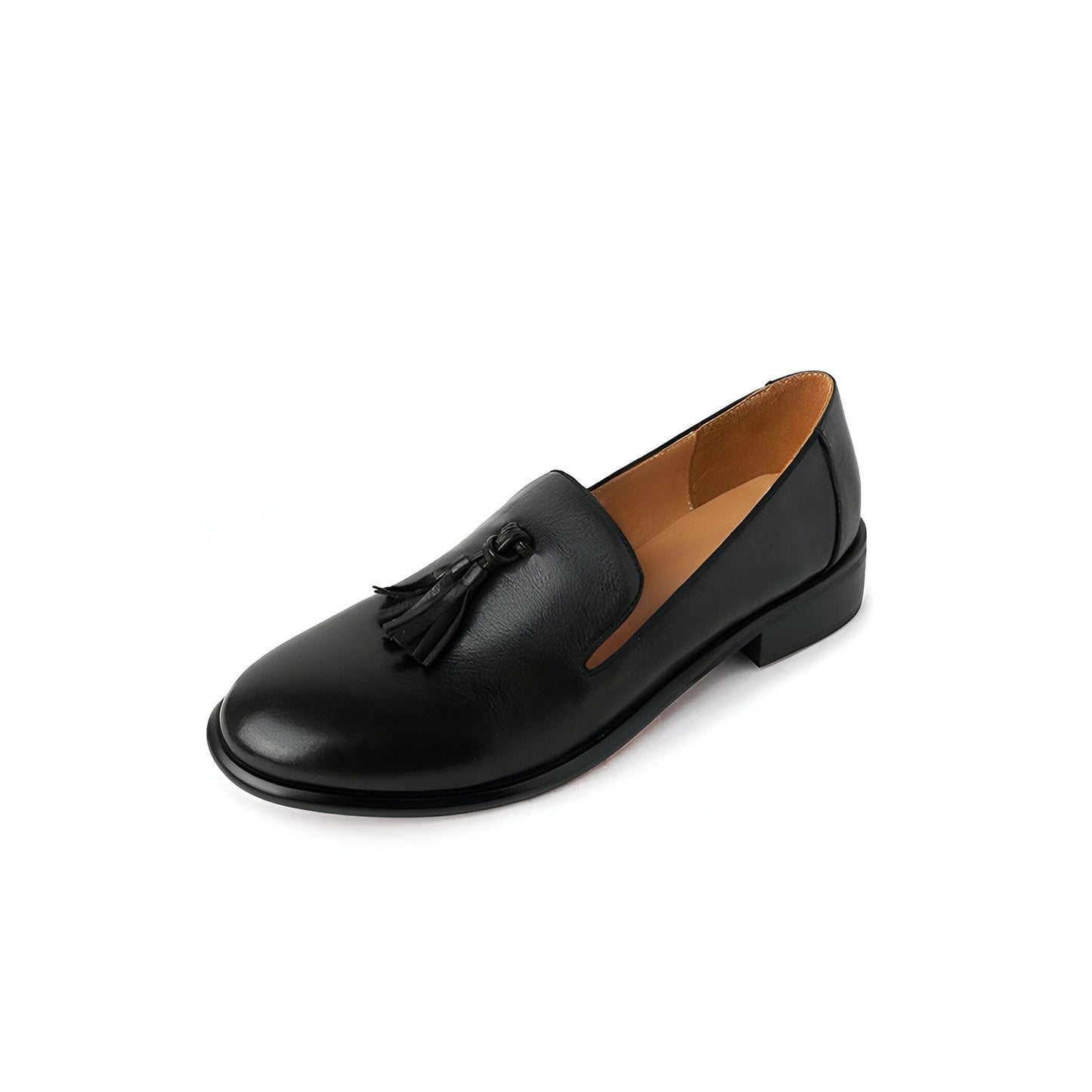 Lux Mocassins Cuir Véritable Femme Glands Bout Rond