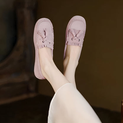 Édition Luxe Mocassins daim femme avec franges