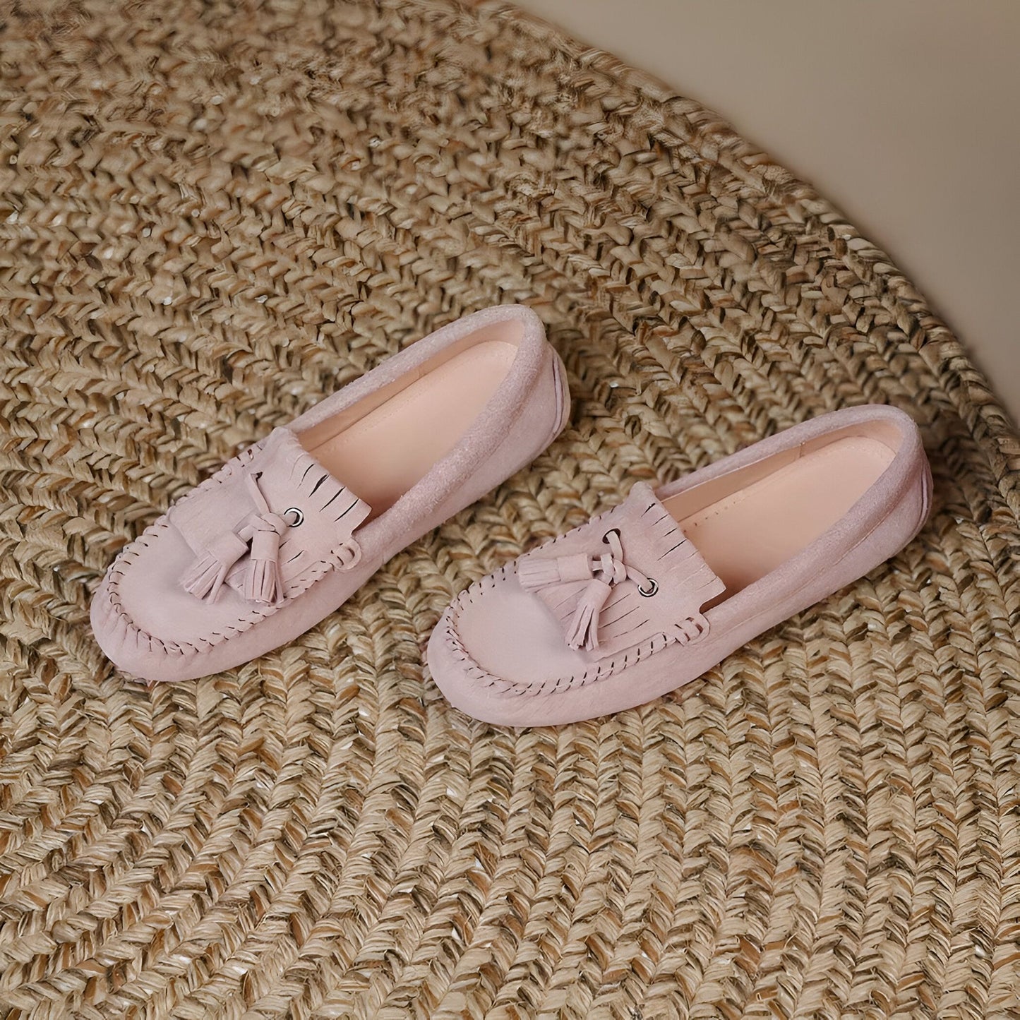 Édition Luxe Mocassins daim femme avec franges