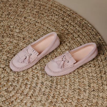 Édition Luxe Mocassins daim femme avec franges