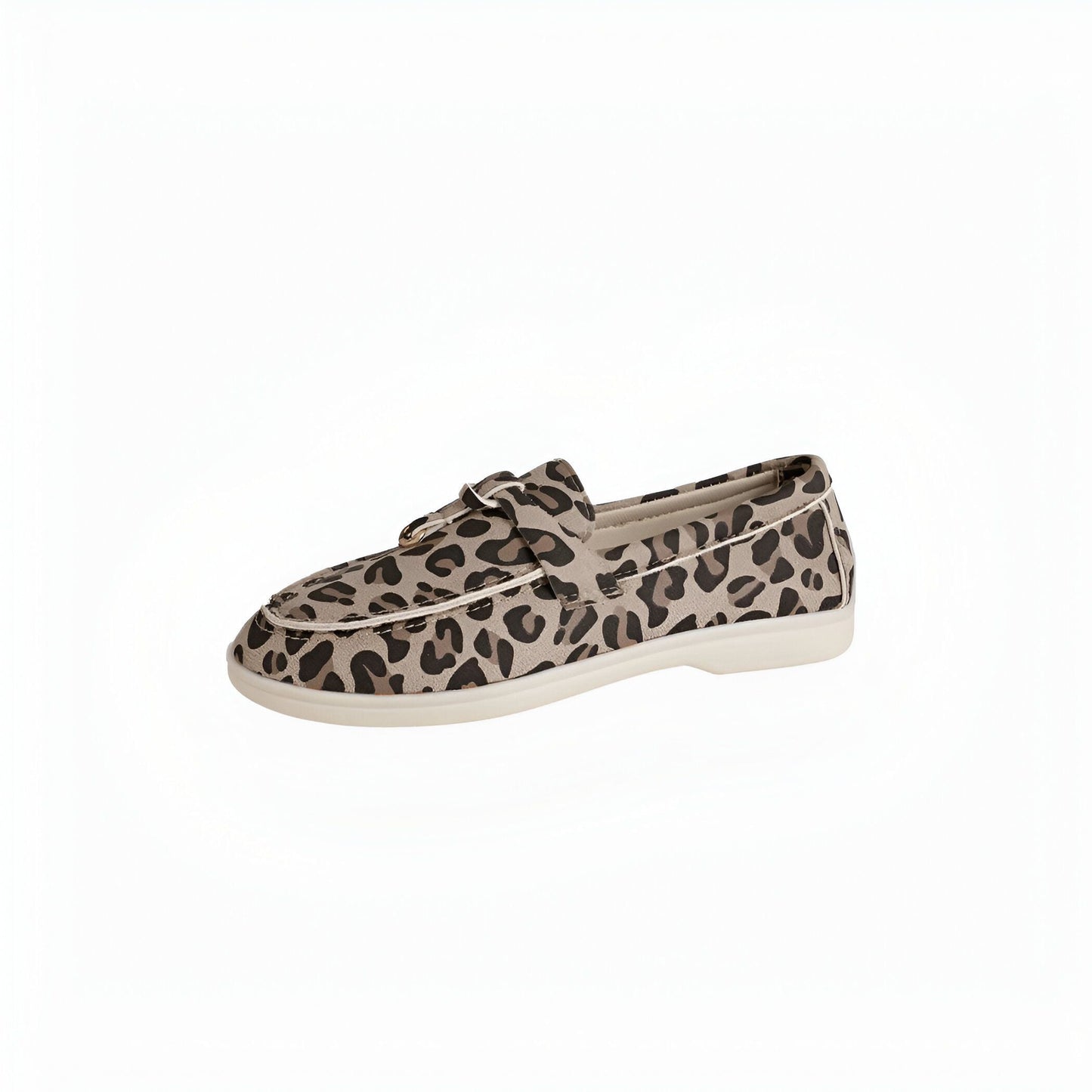 Édition Luxe Mocassins Daim Imprimé Léopard Femme
