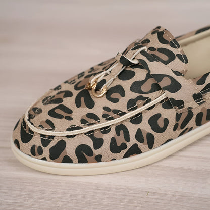 Édition Luxe Mocassins Daim Imprimé Léopard Femme