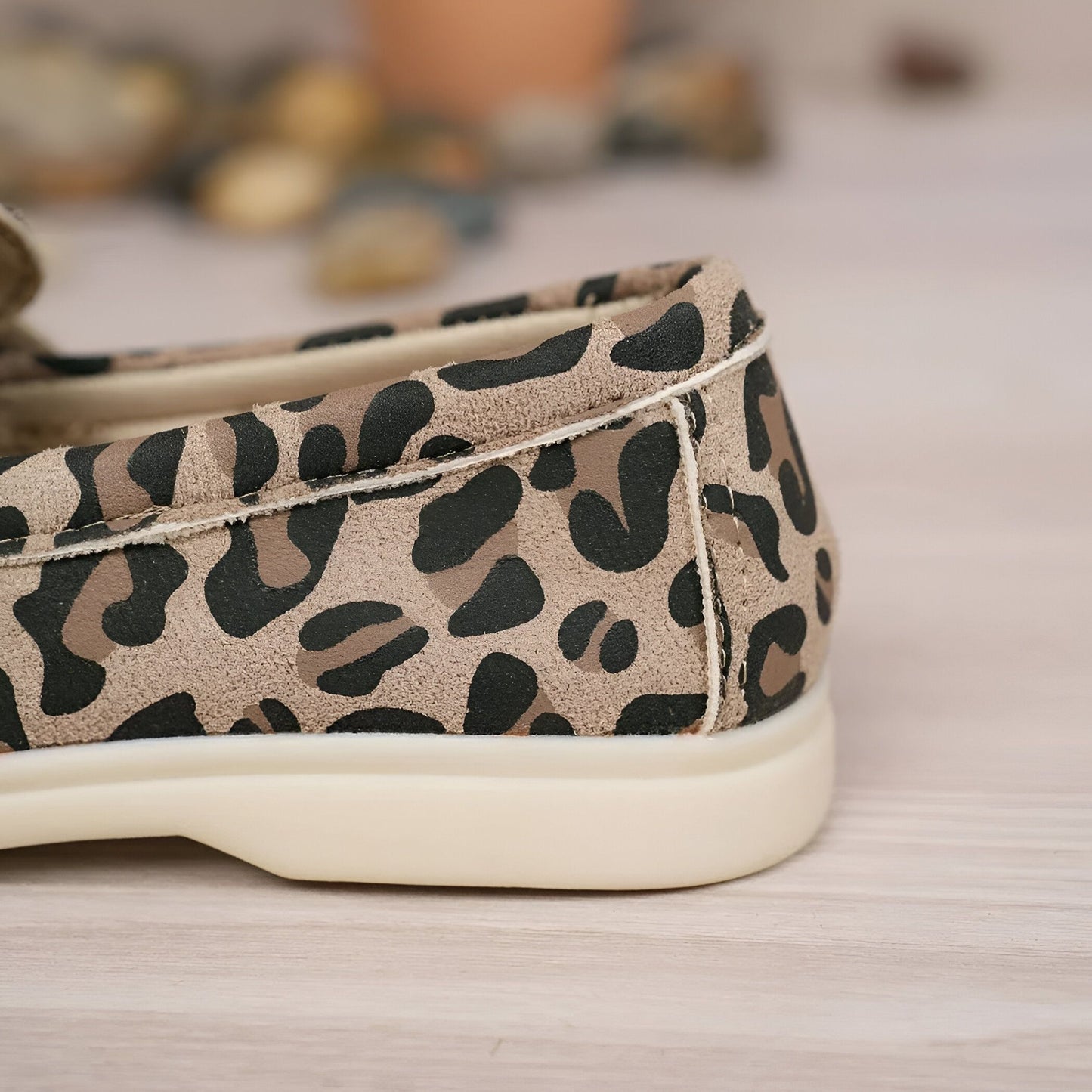Édition Luxe Mocassins Daim Imprimé Léopard Femme