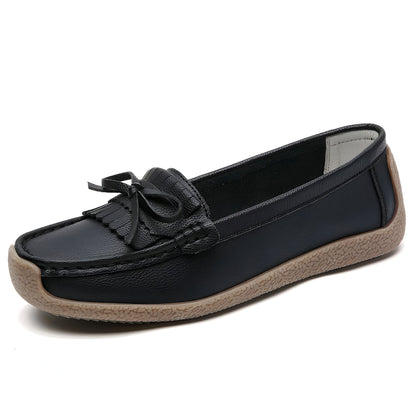Signature Mocassins Femme Cuir Véritable à Franges