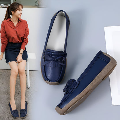 Signature Mocassins Femme Cuir Véritable à Franges