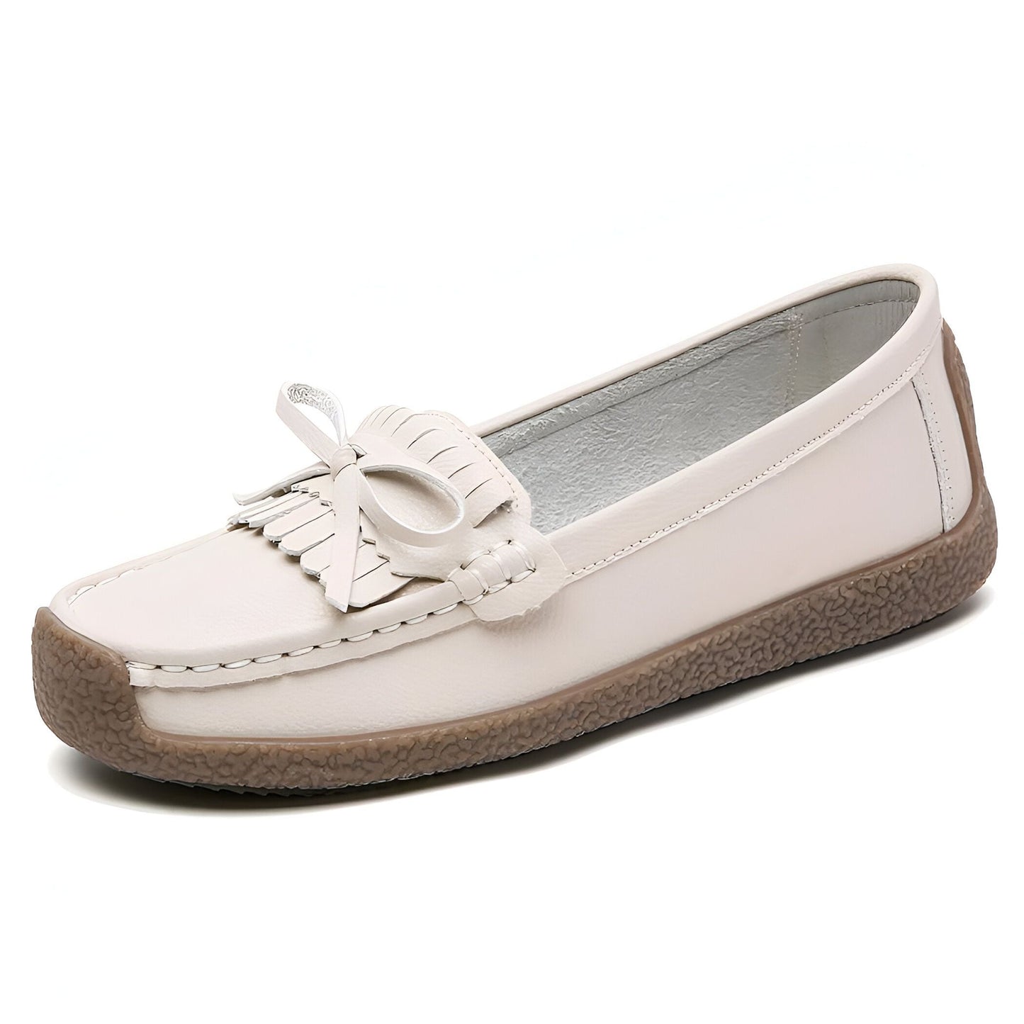 Signature Mocassins Femme Cuir Véritable à Franges