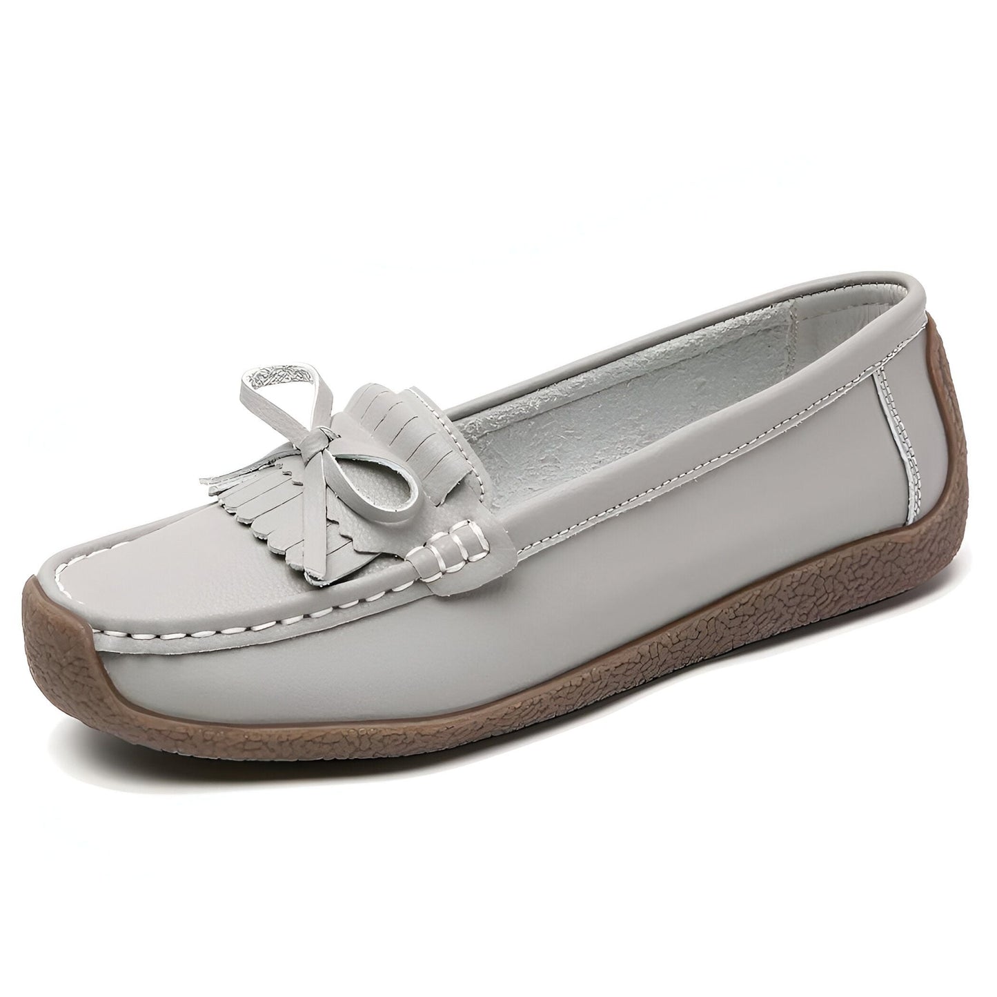 Signature Mocassins Femme Cuir Véritable à Franges