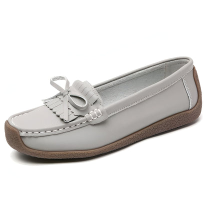 Signature Mocassins Femme Cuir Véritable à Franges