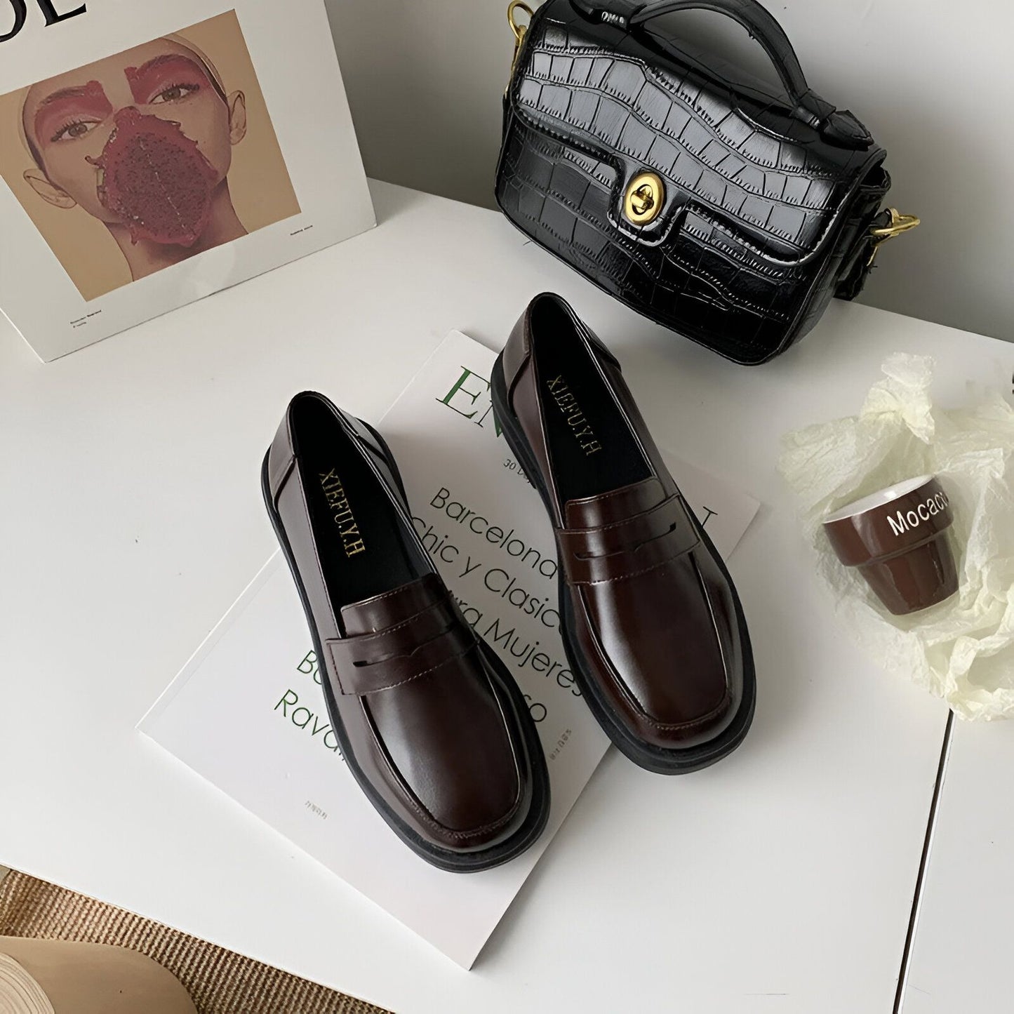 Luxe Mocassins Femme Cuir Véritable Classiques Raffinés