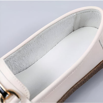 NeoChic Mocassins Cuir Véritable Détails Dorés Femme