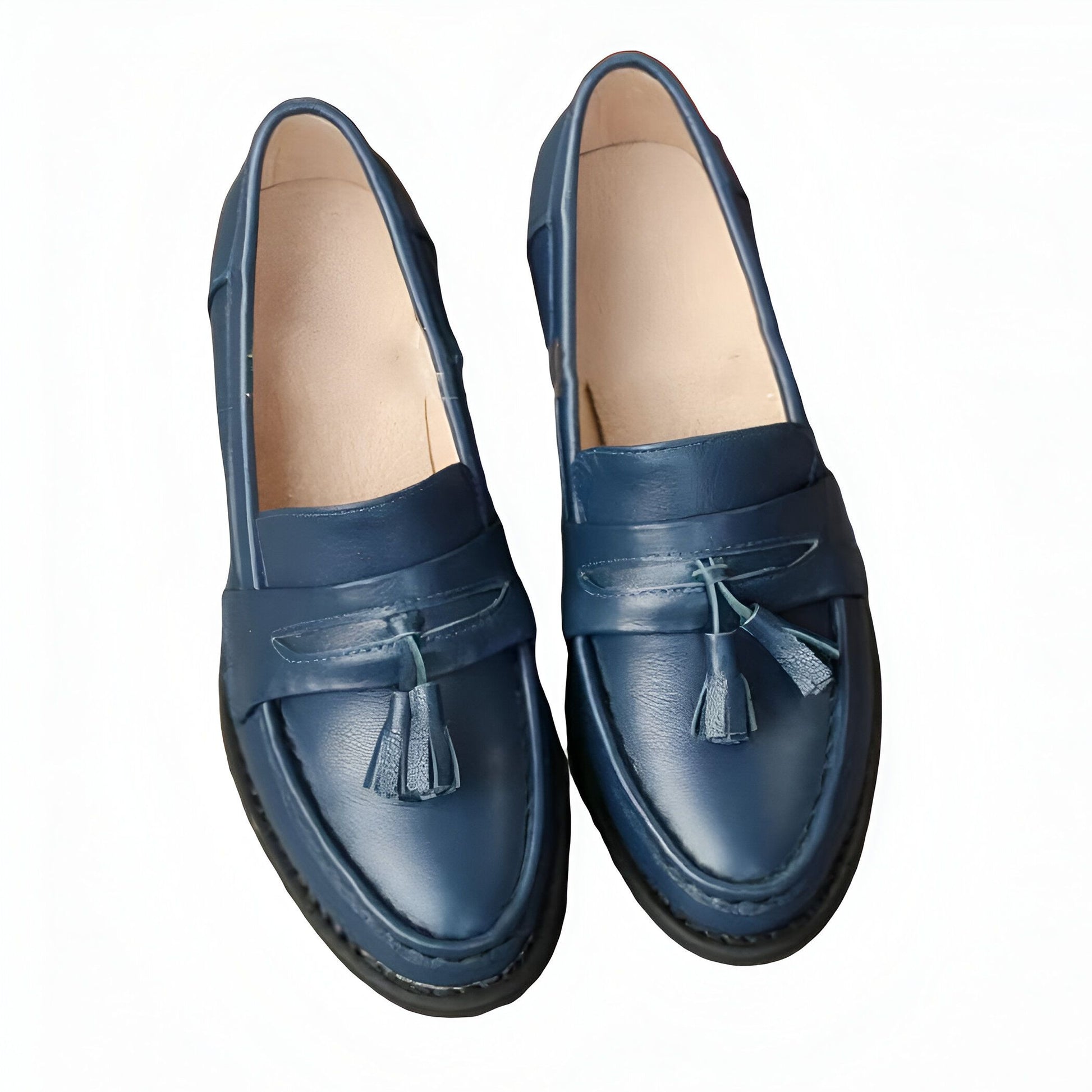 Luxe Mocassins femme cuir talon 5cm semelle rembourrée
