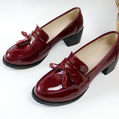 Luxe Mocassins femme cuir talon 5cm semelle rembourrée