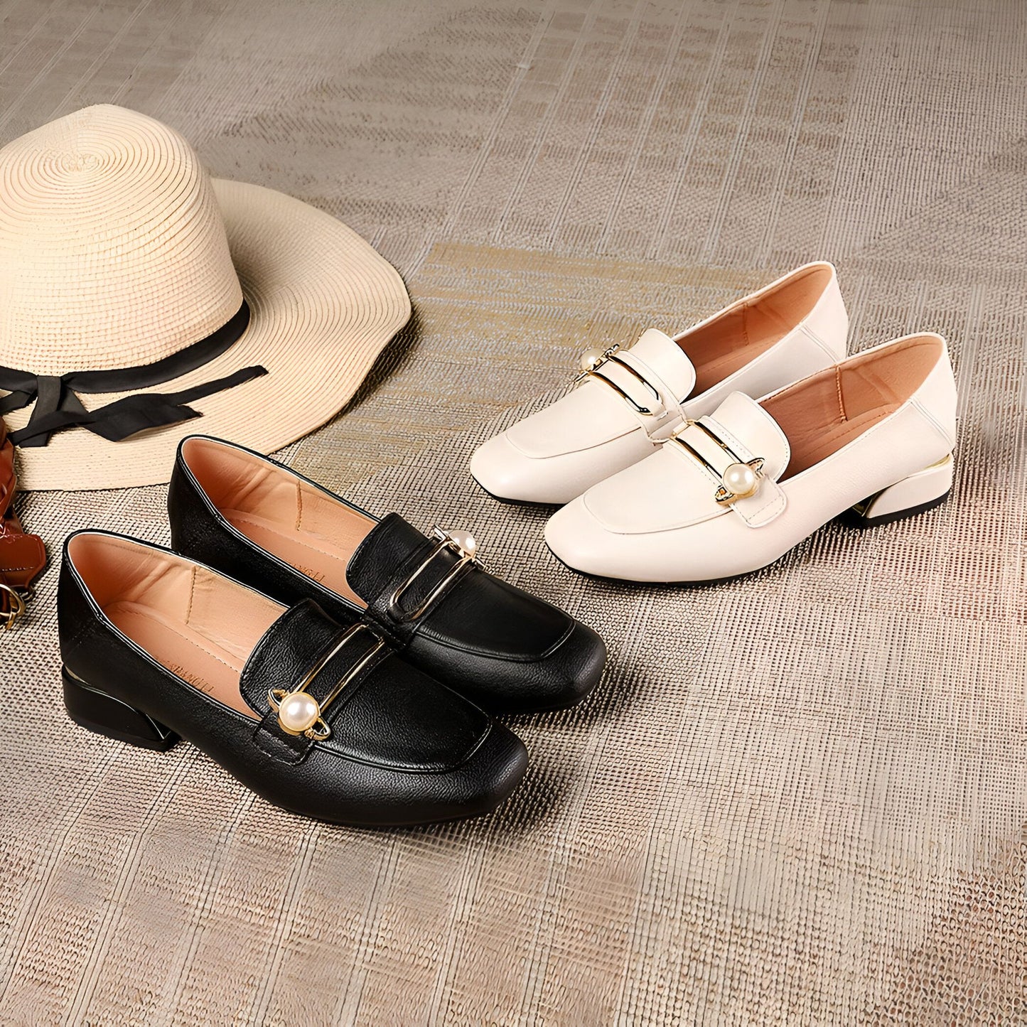 Zen Mocassins Femme Cuir Synthétique Talon Carré