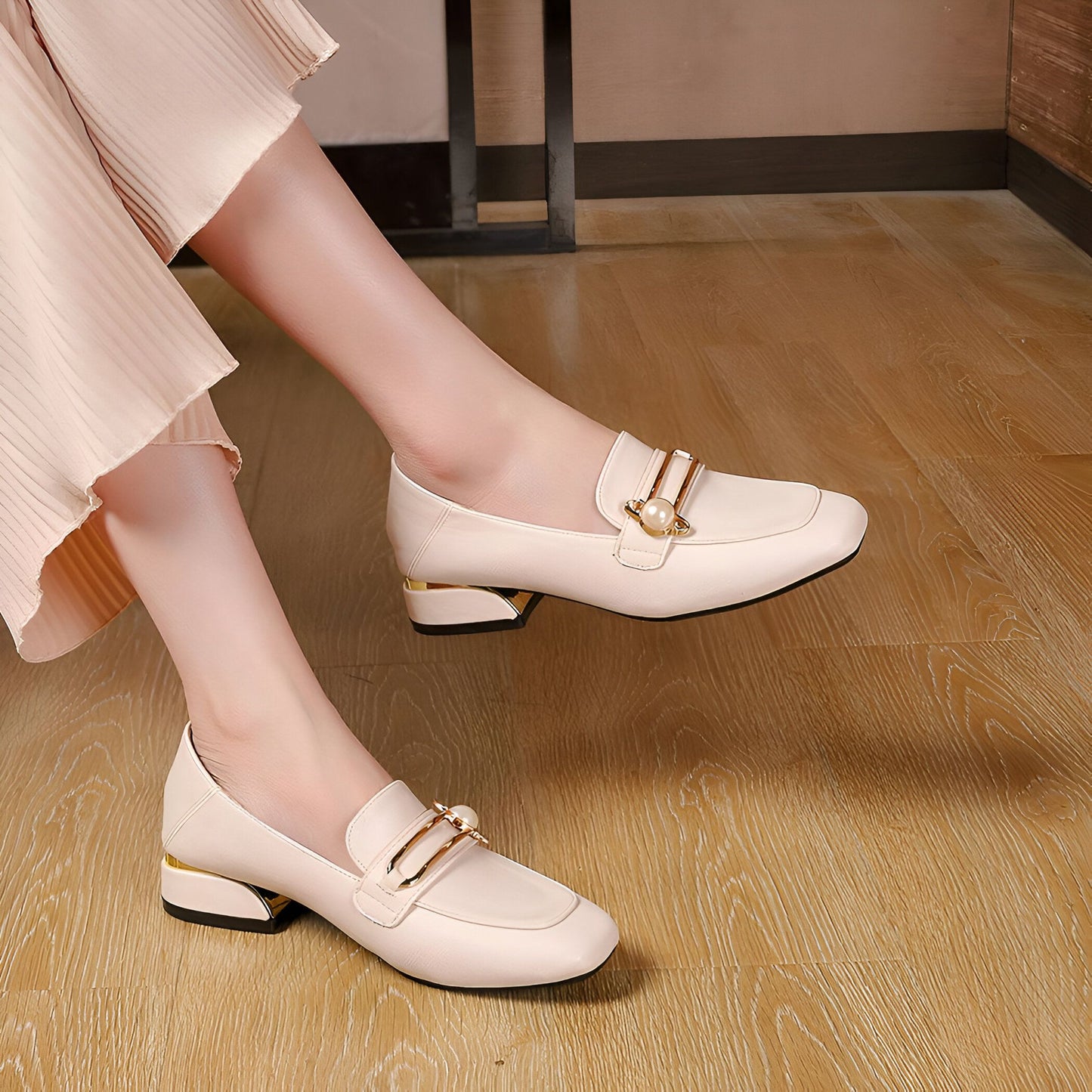 Zen Mocassins Femme Cuir Synthétique Talon Carré