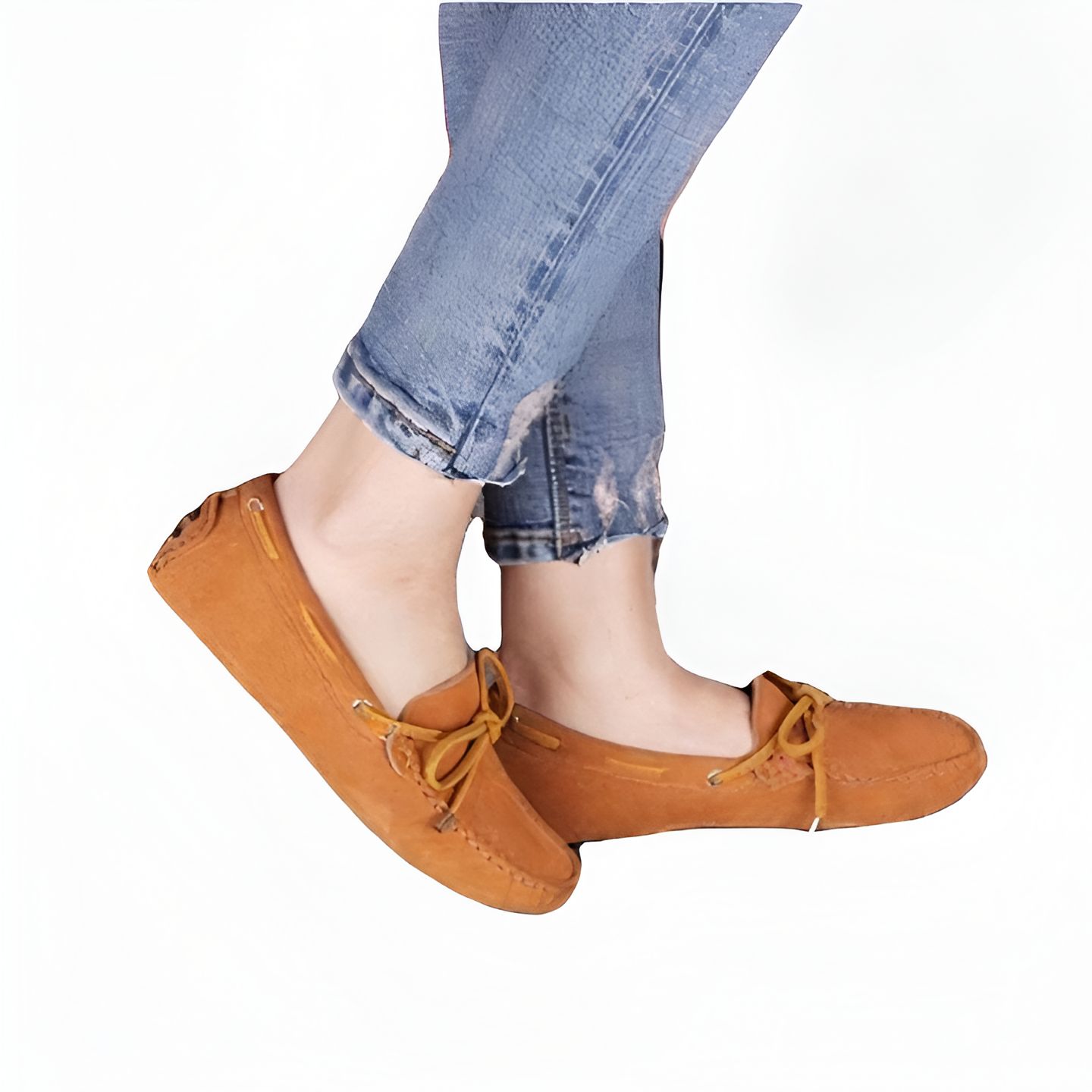Mocassins Daim Souple Confortables Antidérapants Femme