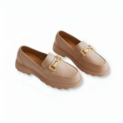 Nova Mocassins Femme Similicuir Chaîne Dorée Confort
