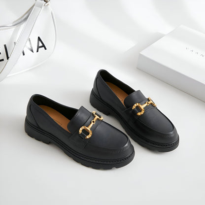 Nova Mocassins Femme Similicuir Chaîne Dorée Confort