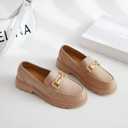 Nova Mocassins Femme Similicuir Chaîne Dorée Confort