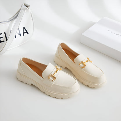 Nova Mocassins Femme Similicuir Chaîne Dorée Confort