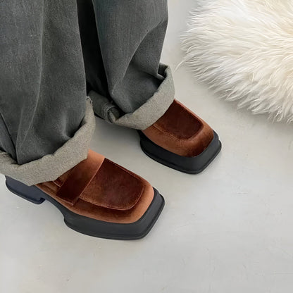 Nova Mocassins Femme Velours Synthétique 5cm Moderne